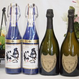 最高峰スパークリング日仏4本セット(フランスドンペリニヨン750ml×2本 福島県奥の松 純米大吟醸プレミアムスパークリング720ml×2本）
