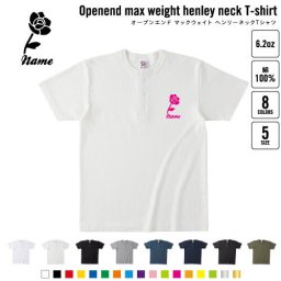 カーネーション 名入れヘンリーネックTシャツ ヘンリーネック 名入れTシャツ 首元ネコ目ボタン ボタンTシャツ 首元アクセント メンズ レディース