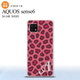 SH-54B SHG05 AQUOS sense6 スマホケース ソフトケース 豹柄 A ピンク +アルファベット メンズ レディース nk-sens6-tp026i