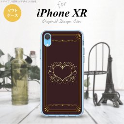 iPhoneXR iPhone XR スマホケース ソフトケース ハート 飾り 茶 金 メンズ レディース nk-ipxr-tp619