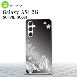 Galaxy A54 5G Galaxy A54 5G スマホケース 背面ケース ハードケース 花柄 サクラ D 黒 +アルファベット 2023年 5月発売 nk-a54-185i