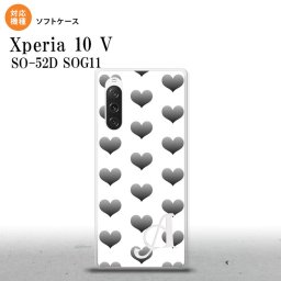 Xperia10V Xperia10V スマホケース 背面ケースソフトケース ハート A 白 グレー +アルファベット 2023年 7月発売 nk-xp105-tp116i