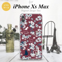 iPhoneXsMax iPhone XS Max スマホケース ソフトケース 猫 花 紫 +アルファベット メンズ レディース nk-ixm-tp1722i