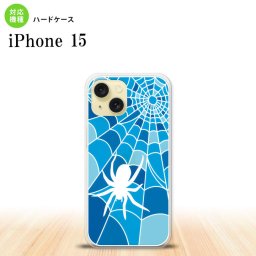 iPhone15 iPhone15 背面ケース カバー ステンドグラス風 おしゃれ 蜘蛛の巣 B ブルー ステンドグラス風 2023年 9月発売 nk-i15-sg27