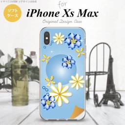 iPhoneXsMax iPhone XS Max スマホケース ソフトケース 花柄 ミックス E 青 メンズ レディース nk-ixm-tp308