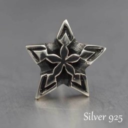 シルバーピアス メンズ スター スタッド 片耳用 片方 シングル 星 五芒星 タイニースター いぶし銀 桜 紋章 シルバー925 銀 シルバーアクセサリー ユニセックス ペアアイテム【全品1個ずつバラ売り】 プレゼント