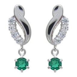 結婚10周年 プラチナピアス 一粒 エメラルドピアス