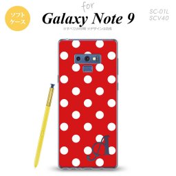 Galaxy Note 9 ギャラクシー ノート9 SC-01L SCV40 スマホケース カバー ソフトケース ドット・水玉 赤 イニシャル 対応 nk-note9-tp839i[スマホ,スマホケース,スマホカバー,ケース,カバー,ジャケット]