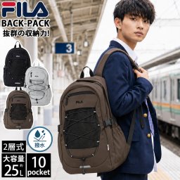 FILA フィラ リュックサック 大容量 バックパック 通学 通勤 メンズ レディース 軽量 撥水 リップストップ 多機能 PC収納 ポケット 運動 部活 スポーティー カジュアル 中学生 高校生 FM2462 2026FW Karlas