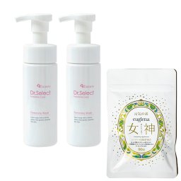 お得セットユーグレナ女神90粒＋ドクターセレクトフェミニンウォッシュ　120ｍｌ×2個　ボディソープ　エクセリティー 