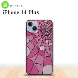 iPhone14 plsu iPhone14 plsu 背面ケース カバー ステンドグラス風 おしゃれ 蜘蛛の巣 A ピンク ステンドグラス風 2022年 10月発売 nk-i14pl-sg20