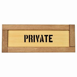 プライベート Private 木枠付き 木製プレート Eタイプ サインプレート ドアプレート 長方形 おしゃれ かっこいい かわいい シンプル ナチュラル ブラウン トイレ 貼付タイプ 北欧風 レストラン 個人用 自宅 インテリア コーデ 商業施設 企業用 カフェ