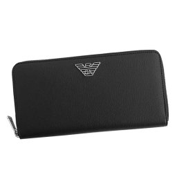 エンポリオアルマーニ EMPORIO ARMANI 財布 Y4R169 YLA0E 81072 コンチネンタルウォレット 小銭入れ付き ラウンドファスナー長財布 BLACK ブラック 黒