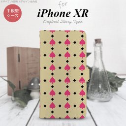 iPhoneXR iPhone XR 手帳型スマホケース カバー トランプ スペード ベージュ ピンク  nk-004s-ipxr-dr540