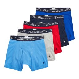 ポロラルフローレン：CLASSIC FIT COTTON ボクサーブリーフ 5PK (アンドーバーヘザー／リゾートブルー／ラグビーロイヤル／RL2000レッド／クルーズネイビー)[ボクサーパンツ/ 男性下着/ メンズインナー/人気ブランド/おすすめギフト/誕生日プレゼント/メンズファッション]