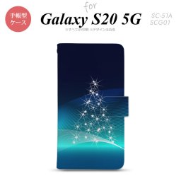 SC-51A SCG01 Galaxy S20 5G 手帳型 スマホケース 全面印刷 おしゃれ ストラップホール 内側にカードポケット付き ライトツリー 青 nk-004s-s20-dr629