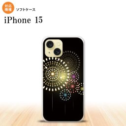iPhone15 iPhone15 スマホケース 背面ケースソフトケース 花火 大玉 黒 2023年 9月発売 nk-i15-tp215