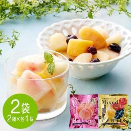 山形県産 凍眠フルーツ 2種セット 白桃 ミックスフルーツ 冷凍フルーツ 国産 完熟 もも りんご 桃 黄桃 ブルーベリー デザート スムージー トッピング シャーベット 贈り物 ギフト 旬 果物 詰め合わせ 冷凍果実