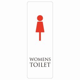 トイレ 案内 シール WOMENS ホワイト＆カラー 長方形 縦 ドア 防水 屋内 屋外 サインステッカー ピクトサイン トイレマーク表示 案内 注意 施設 御手洗 TOILET おしゃれ シンプル 安全対策