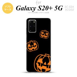 SC-52A SCG02 Galaxy S20+ 5G スマホケース ソフトケース ハロウィン カボチャスタンプ 黒 メンズ レディース nk-s20p-tp404