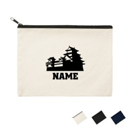 「歴史倶楽部」名入れフラットポーチLサイズ/小物入れ メンズ レディース 卒部祝い 父の日プレゼント オリジナル お揃い オーダーメイド部活  お名前 レキシ 歴女 城 習い事 サークル    文化部【flpl】大会 景品 参加賞 ピクトグラム