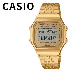 カシオ 腕時計 メンズ レディース スマホ連携 歩数計 多機能 防水 デジタル ステンレス ゴールド 自動 時刻合わせ シンプル レトロ おしゃれ プレゼント ギフト CASIO 時計 成人 卒業 入学