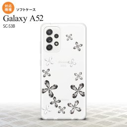 SC-53B Galaxy A52 スマホケース ソフトケース 花柄 カット グレー メンズ レディース nk-sc53b-tp075