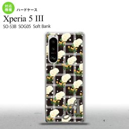 SO-53B SOG05 Xperia5III ケース ハードケース 花柄 バラ チェック 黒 +アルファベット オススメ 人気 おしゃれ スマート シンプル nk-xp53-253i