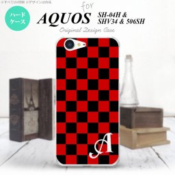 【SH04H】【スマホケース/スマホカバー】【アクオス ゼータ】SH04H スマホケース AQUOS ZETA ケース アクオス ゼータ イニシャル スクエア 黒×赤 nk-sh04h-763ini【メール便送料無料】