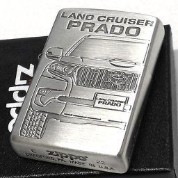 ZIPPO ライター トヨタ ランドクルーザー プラド ジッポ TOYOTA 全面監修 ランクル LAND CRUISER PRADO 車 かっこいい シルバー 両面加工 彫刻 おしゃれ メンズ ギフト プレゼント