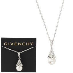ジバンシィ GIVENCHY 1494560-1 クリスタル グラスパール ドロップ ペンダント ネックレス シルバー レディース ジバンシー ジバンシイ