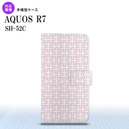 SH-52C AQUOS R7 手帳型スマホケース カバー パズル 透明 ピンク  nk-004s-r7-dr1217