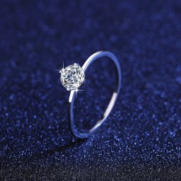 リング 0.5Carat モアサナイト シルバー925 ホワイト シルバー 11号 14号 16号 大人気 ラウンド 中粒 一粒 4本爪 定番 シンプル 上品 大人 通勤 細め msr016