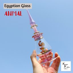 『エジプトボトル アニマル ピンクパープル系 象』エジプシャンボトル　香水ボトル　香水瓶　ガラス細工