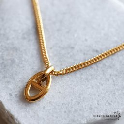 アンカーチェーン ネックレス ダブル喜平チェーン ゴールド gold 18K GP マリーナ 錨 鎖 シンプル ステンレス素材 金属アレルギー対応 ペンダント