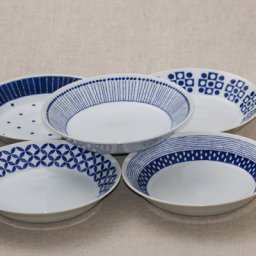蒼の器 5柄 21cm深皿 5個セット