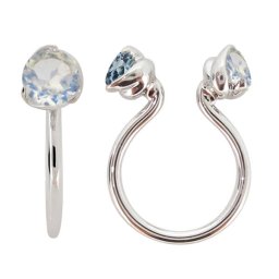 プラチナ フープピアス ノンホールピアス レディース イヤリング ロイヤルブルームーンストーン シンプル 片耳 イヤーカフ 母の日 2024