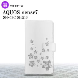 sense7 sense7 手帳型スマホケース カバー 花柄 サクラ クリア グレー 2022年 11月発売 nk-004s-sens7-dr187