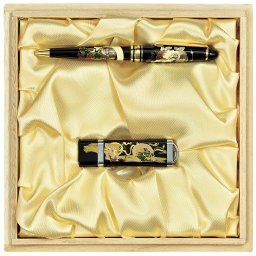 【送料無料】 山中漆器 ステーショナリーセット K　風神雷神 (B）なごみや本舗 　桐箱入（高級 工芸品 お歳暮 外国人 お土産 日本製 ギフト 海外発送可 プレゼント お土産 御礼 お祝 記念 誕生日  お中元）なごみや本舗