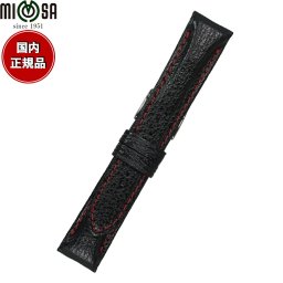 ミモザ MIMOSA 腕時計 替えバンド ベルト メンズ シャーク サメ 22mm ブラック/シルバー 時計 時計バンド 時計ベルト 革 サメ革