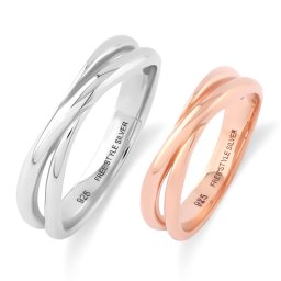 【レーザー刻印対応】 FREE STYLE ペアリング クロッシングリング シルバー ピンクゴールドカラー ペアアクセサリー ペア リング・指輪 記念日 プレゼント ギフト シンプル フリースタイル FSR947M-947LPG 【送料無料】