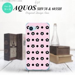 【SHV38】【スマホケース/スマホカバー】【アクオス セリエ ミニ】SHV38 スマホケース AQUOS SERIE mini SHV38 カバー アクオス セリエ ミニ ドット・花柄 ピンク nk-shv38-343【メール便送料無料】