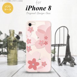 iPhone7 iPhone8 スマホケース ソフトケース 花柄 サクラ B ピンク メンズ レディース nk-ip8-tp058