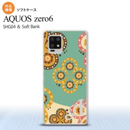 SHG04 SHG04 ZERO6 AQUOS zero6 スマホケース ソフトケース エスニック 花柄 緑 ベージュ +アルファベット メンズ レディース nk-zero6-tp1581i