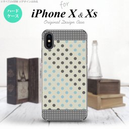 【iPhoneX】【スマホケース/スマホカバー】【アイフォンX】iPhoneX スマホケース カバー アイフォンX ドット・水玉 グレー×青 nk-ipx-1650【メール便送料無料】