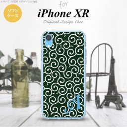iPhoneXR iPhone XR スマホケース ソフトケース 唐草 緑 白 +アルファベット メンズ レディース nk-ipxr-tp1134i