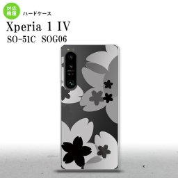 SO-51C SOG06 XPERIA 1 IV Xperia 1 IV スマホケース 背面ケース ハードケース 花柄 サクラ A 黒 メンズ レディース nk-xp14-051
