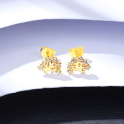 ピアス 両耳用 レディース キュービックジルコニア ホワイト シルバー925 イエローゴールド ce21011610