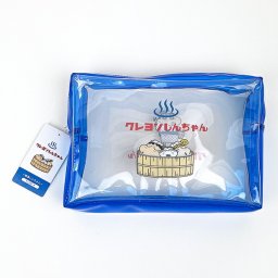 クレヨンしんちゃん クリアポーチ 銭湯しんちゃん／青 お風呂 サウナ