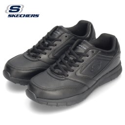 スケッチャーズ メンズ スニーカー ナンパ SR 77156 BLK ブラック 防滑 ゆったり ワークシューズ ノーマル幅